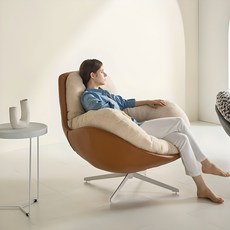 까르엠가구 360 회전 1인용 소파 패브릭 SF-002, 아이보리