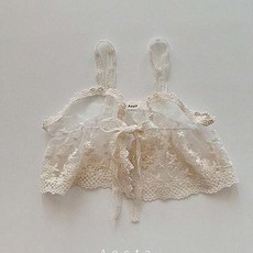 아오스타 레이스 오픈 뷔스티에 아기 유아 조끼 레이스조끼 여름아동복 아기옷