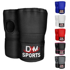 DXM Sports SPORTS 핸드 랩 내부 장갑 - 퀵 70cm 손목 남성 및 여성용 패딩 너클 복싱 무에타이 MMA 킥복싱 무술 (화이트 M), 블랙