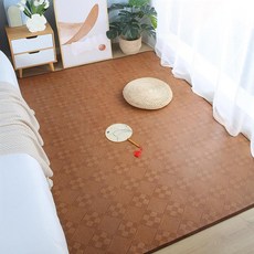 日式藤編席地墊 夏季涼蓆, 淺咖床地兩用1