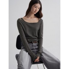 8SECONDS 시어 레이어드 긴소매 티셔츠 그레이 283898