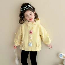 女童連帽夾克，兒童秋季新款，寶寶加絨外套，秋冬款