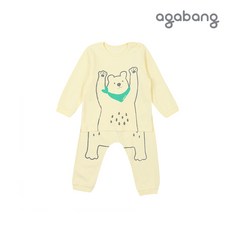 아가방 겨울 이월 실내복 긴팔 내의 남아 무형광 레이곰