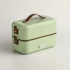 휴대용 차량용 전기 도시락 밥솥 1인용 밥솥 소형 밥솥 미니 밥솥, 1, H. 일반 녹색 이중 레이어