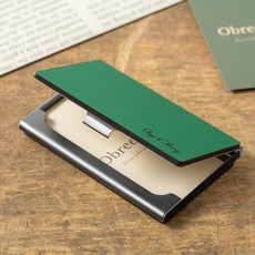 [각인가능]오브리즈 천연소가죽 명함케이스, 스벅그린(각인신청O), 1개