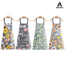 ANYOU 4개 플라워 캔버스 앞치마 방수앞치마 주방앞치마 꽃집 바리스타 앞치마, 1세트