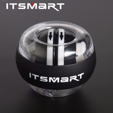 握力球 腕力器 握力器 腕力訓練 手腕球 健身球 自啟動100公斤握力球自啓動手腕力量球解壓臂力離心腕力器球, 1個, 透明款自啓動不帶燈-黑色