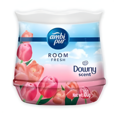 Ambipur 8가지 실내 방향제 젤 다우니 섬유 옷장 탈취, 룸프레쉬 다우니 센트(핑크), 3개, 180g