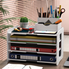 코믈리 데스크 오픈형 A4 서류 정리함, 가로형4단