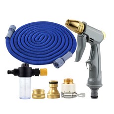 가남 초강력 고압분사기 고압 세차호스 베란 다청소 호스 세트, 회색, 15m