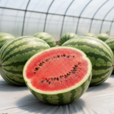 [고당도] 국내산 하우스 수박 겨울 꿀수박 수분가득 진한과즙, 1개, 3kg(3~4kg내외)