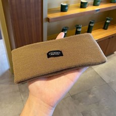 cici story 韓系寬版針織髮帶 男女適用 舒適高彈力 深卡其