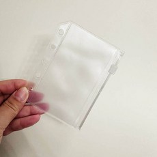 M5 반짝이 5 홀 투명 컬러 바인더 커버 저널 스케치북 액세서리 일기 사무용품, zip