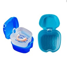 틀니 이중컵 구조 간편하고 효과적인 위색적인 세정컵 틀니보관함 틀니세정컵, 보관컵 블루