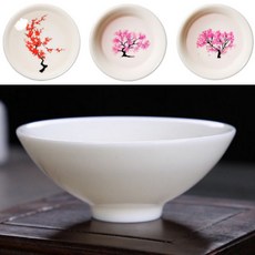 따르면 꽃피는 술잔 색변하는 벚꽃 매화 사케 정종 잔 소주잔, 2-벚꽃술잔-복숭아, 1개