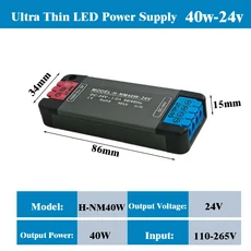 DC24V 200W 100W 65W 40W 초박형 LED 드라이버 전원 공급 장치 LED 스트립 조명용 슬림 정전압 변압기, [07] 40W-24V