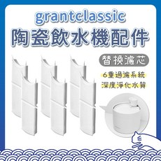 grantclassic 喝不停寵物陶瓷飲水機專用濾芯，替換濾芯，寵物飲水機濾芯，濾心濾棉海綿 AquaLux, 1個