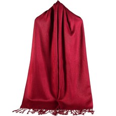 Becolo빨강 단색 플레인 컬러 파시미나 실키 스카프 숄 랩 트윌 우븐 소프트 라지 프린지 포함 10-로열 블루 140997, 35-버건디