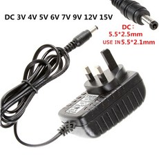 플러그 AC 230V 범용 전원 어댑터 DC 3V/5V/6V/9V/12V 0.5A-2A LED 조명 라우터 스마트 홈 기기용, 14 DC 6V 1A, 01 UK Plug
