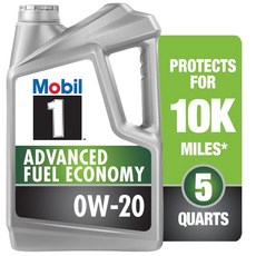 Mobil 1 어드밴스드 연비 완전 합성 모터 오일 0W-20 5리터, 5쿼트