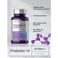 Horbaach 여성 남성 프로바이오틱스 60캡슐 프리바이오틱스 14종 500억 유산균, 1개, 60정
