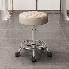 미용 보조의자 시술 스툴 속눈썹 바퀴달린 높이조절, 16 젬 화이트 블랙 무소음, 1개