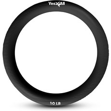 예스4올 파워 링 10파운드 웨이트 링 웨이트 서클 요가 운동용 케틀벨 에어로빅 홈 피트니스 코어 트레이닝, A. Black - 10lb