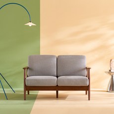 리바트 네오 뉴탐 2시트 w1350 패브릭 소파(2인용), 핑크+빈티지 월넛
