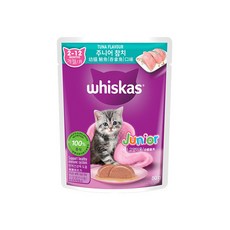 위스카스 파우치 고양이 주식파우치, 주니어 참치, 80g, 1개