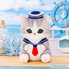 「日本空運景品」 現貨 日本正版 限定 全新 貓福 貓福珊迪 mofusand 水手服 水手 登船 娃娃 絨毛玩偶, 灰貓