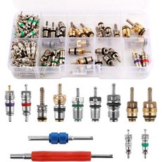 102개 AC 밸브 코어 키트 100개 ACS 코어가 포함된 더블 헤드 제거 도구 R134A R12 A C 자동차 에어컨 시스템 수리용 2019446