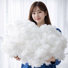 휴가드 스퀴시/쿠션/방석/베개 다용도 DIY 구름솜 충전재 1kg, 1개, 화이트