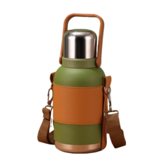 스텐 316 텀블러 보온보냉 원터치 대용량 등산캠핑용, 녹색, 1개, 1200ml