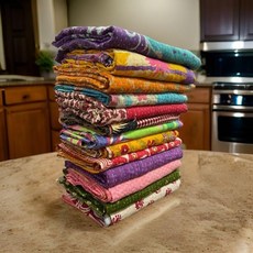 Indian Handmade Vintage Kantha Quilts Tribal Cotton Bed Cover Throw Assorted Patches Made Rally Re, 5