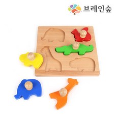 [브레인숲] 영유아 빅동물 손잡이 퍼즐 / 유아 어린이용 퍼즐