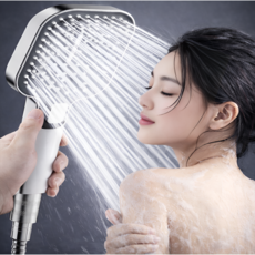 대형 3단 폭풍수압 고압 샤워기 헤드 욕실 절수 샤워기 교체, 크롬(전도금), 1개