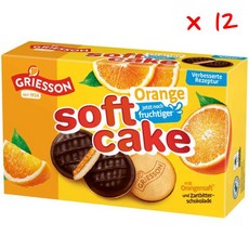 그리송 소프트 케이크 오렌지 다크 초콜릿, 300g, 12개