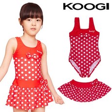 [백화점 출고] 쿠기 여아동 수영복 KG-H540 2종세트 레드