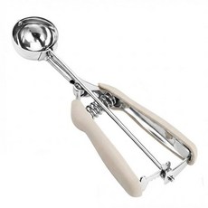 OSHLANT Ice Cream Scoop 18/8 Stainless Steel Cookie 5.3Tbsp/80ml/2.7oz Dough Scooper with Trigger, #50/ 1.5 Tbsp, White