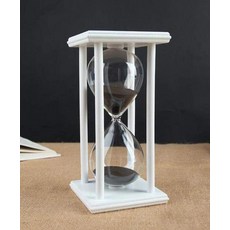 로둔시르 60분 모래시계 인테리어 타이머 거실 책상 시간관리 블랙 블루, White Frame Black, 60 Minutes