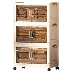 SiangSi 折疊收納櫃 40cm 透明視窗 可折疊 居家收納, 透門