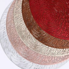 식탁매트 컵받침 테이블 매트 플레이트 깔개 플라워형, 골드