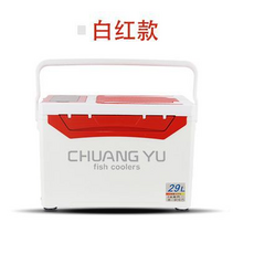 CY2900 高坐姿直角釣箱 四腳升降, 白紅,平蓋有腳, 1個