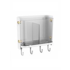 키밍 벽걸이 양념통 선반 수저통 주방 공간활용 수납 H3646, 수저통-화이트