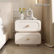 모던 심플 침대옆 작은 낮은 서랍장 2단사이드수납장 침실서랍장 40*40*50cm, 흰색, 1개