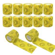 이지유 애견 자가점착 붕대 신발 강아지 일회용 산책 양말, 12개, 스마일 옐로우YE