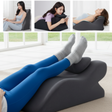 메모리폼 다리베개 다용도 다리쿠션 엎드려베개 미끄럼방지 커버분리가능, 1개, 다크그레이