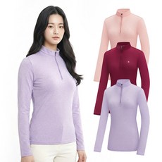 콜핑 여성 하이쿨 흡습속건 기본 등산 긴팔 반집업 티셔츠 KSC042UT6W