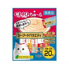 日本製 CIAO 啾嚕貓肉泥 多入組 組合包 20入 40入 ciao 貓肉泥 貓零食 啾嚕肉泥【Plumes寵物部屋】, 1個, SC-196｜豪華海鮮組合包20入