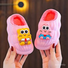 【臺灣-出貨】爆款新中式兒童棉拖鞋安可拉紅公主風幼兒園後跟全包耐臟網紅